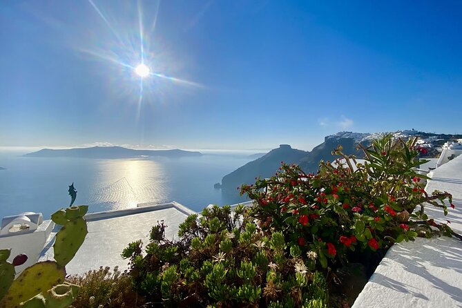 3 hours Panoramic Tour to Oia - Stop 1: Firostefani and the blue-dome church viewpoint (15 minutes)
