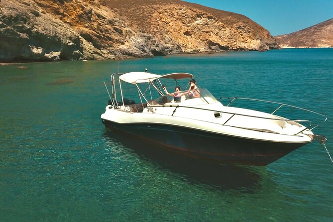 Explore Santorini and its volcanic wonders with Alex Private Boat - Thirassia: clearer water, snorkeling time, and a calmer pace