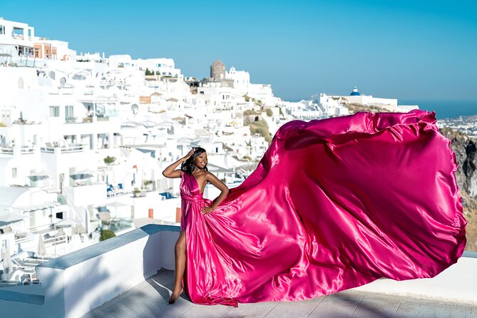 Flying Dress © Photoshoot in Santorini: Mr. President Package - Santorini Timing Tips: Getting the Most From the Day