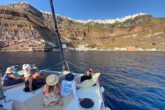 Full Day Santorini Catamaran Private Cruise with meal and transfer - Private-group comfort: up to 12 people, with crew-led pacing