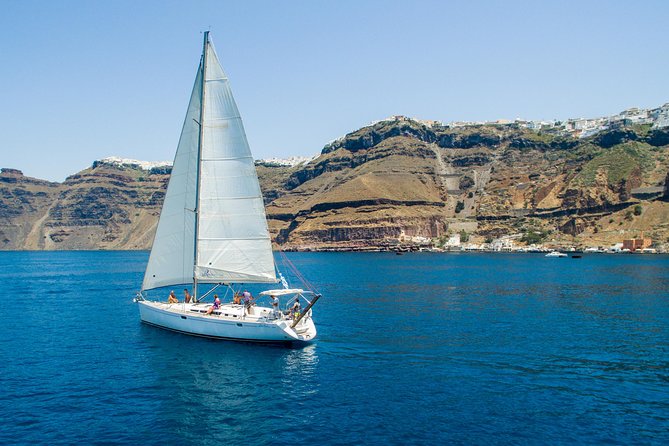 Morning Caldera Sailing Cruise - White Beach and Mesa Pigadia: two swims, two moods