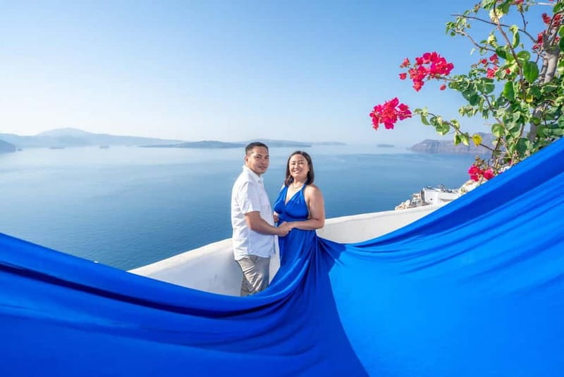 Oia: Santorini Photoshoot with Flying Dress Rental Option - The Oia Route: From Marble Streets to Castle Views and Blue Domes