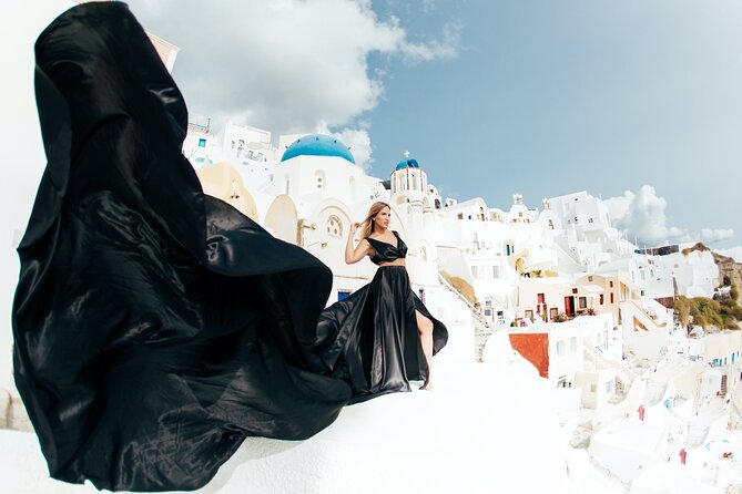 Photoshoot in Flying Dresses in Santorini - Photos You Get: What “Up to 250” Means for Your Final Album