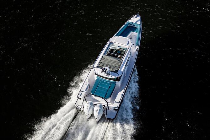 Private Axopar 37 MotorYacht Cruise in Santorini w/ Snack & Drink - Price and value: who should book a private group yacht?