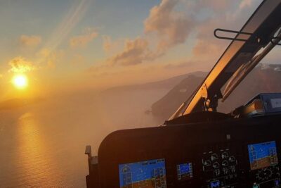 Private Helicopter Tour Santorini 30 minutes - up to 4 passengers - The route you’ll fly over: Akrotiri Lighthouse and Thira from above