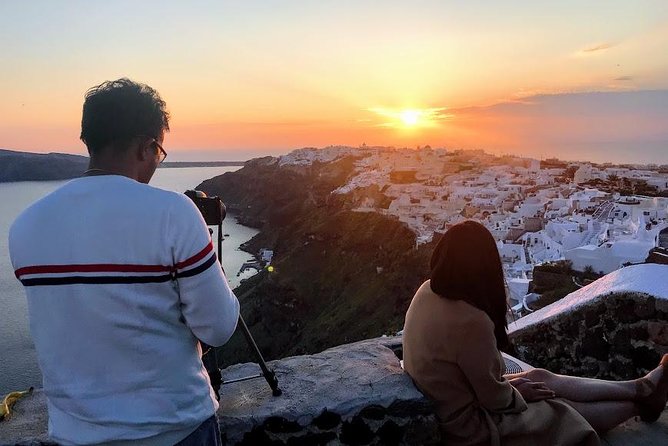 Private Santorini Day Tour & Native Driver - Stop 1: Firostefani for calmer caldera views