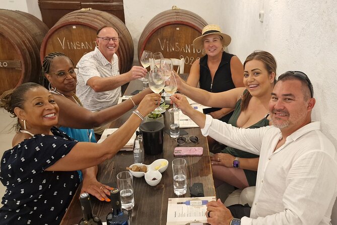 Santorini: 4hrs Small Group Wine Tasting Tour with Local Bites - Stop 2: Santorini Experts and the kouloura vine system
