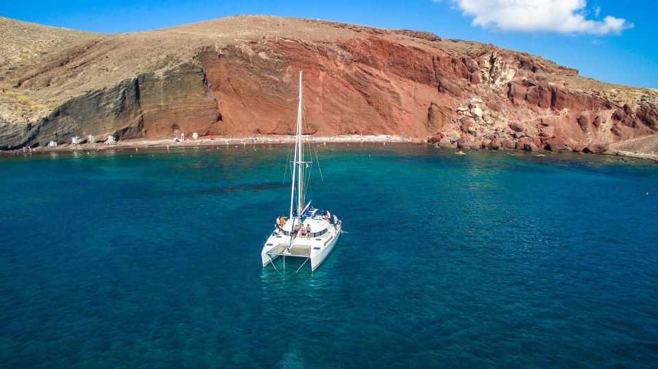 Santorini: 7-Hour Private Catamaran Cruise with Food & Drink - Thirassia, Oia, and the swim-and-snorkel window you’ll actually use