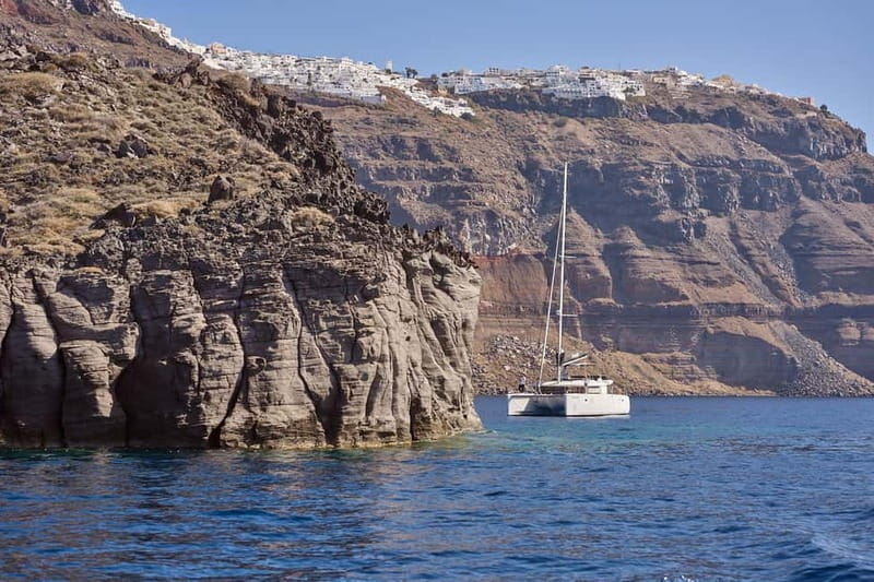 Santorini: Caldera Classic Catamaran Cruise w/ Meal & Drinks - Nea Kameni Volcano Waters: The Stop That Makes This Tour Worth It