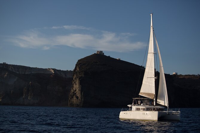 Santorini Caldera Gold Day Cruise with BBQ on board and Open Bar - Volcano sailing and hot springs at Nea Kameni