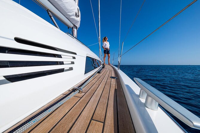 Santorini: Caldera Private Sailing Boat Cruise with Beneteau Oceanis 46.1 - Swim Schedule: Red Beach, White Beach, and Therasia