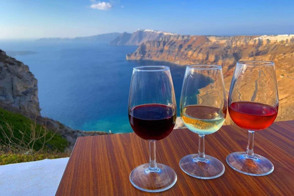 Santorini: Catamaran Cruise, Winery, & Oia Sunset Combo Tour - Winery stop two: Mesa Gonia Wine Museum and volcanic white wines
