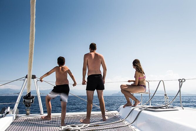 Santorini Catamaran Cruise: with Lunch, BBQ, Open Bar, Transfers - The Volcano hot springs: sulfur water and caldera views