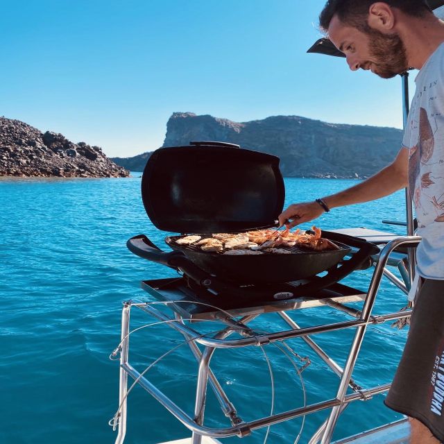 Santorini: Catamaran Cruise with Lunch, Drinks, & Oia Visit - Palea Kameni hot springs: the part that feels almost otherworldly