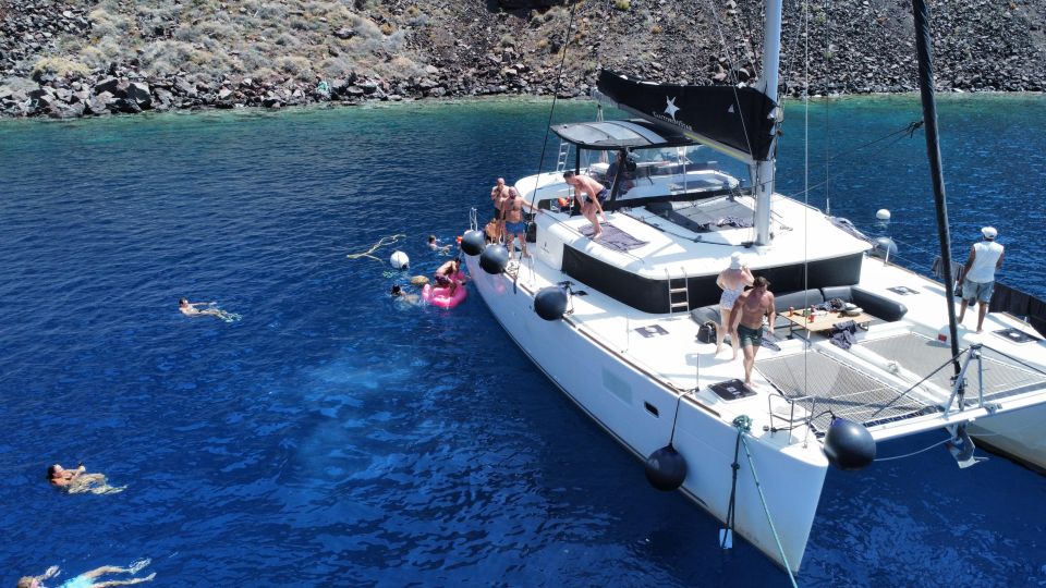 Santorini Catamaran Cruise with Swimming, Meal and Open Bar - From Vlychada old marina: the start that sets the tone
