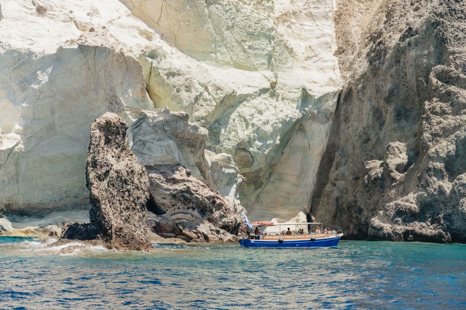 Santorini: Catamaran Tour with BBQ Dinner, Drinks, and Music - Cruising near the volcano and riding the calm back through the Caldera
