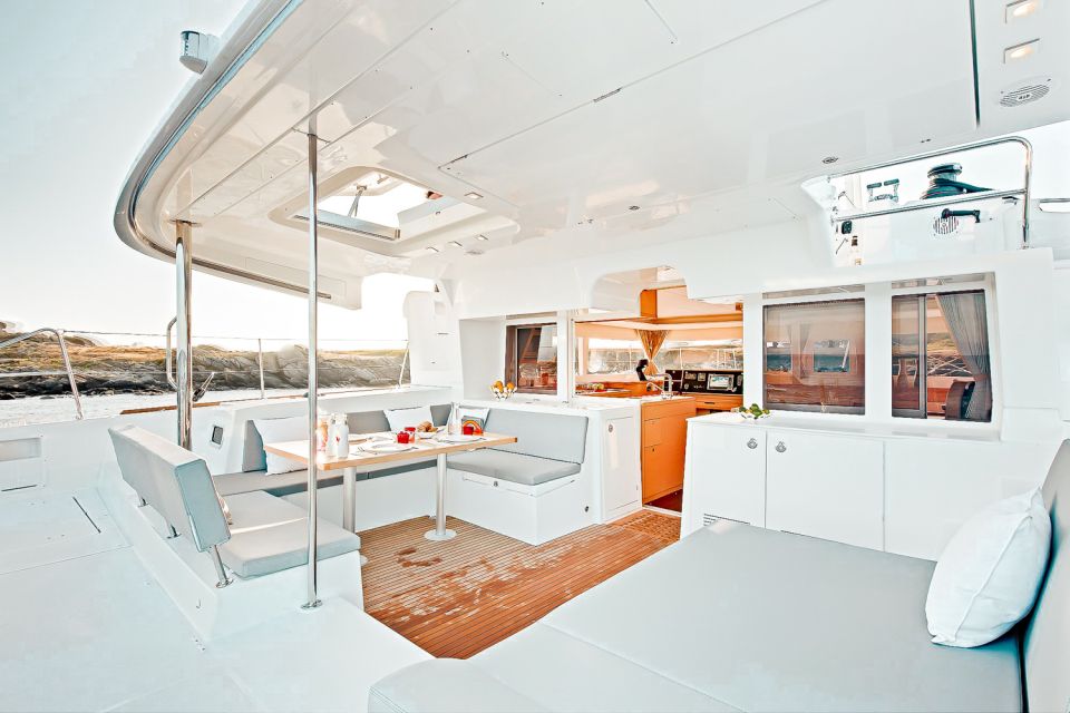 Santorini: Catamaran Tour with BBQ Meal and Unlimited Drinks - The Oia Sunset Option: Caldera Colors From Deck Height