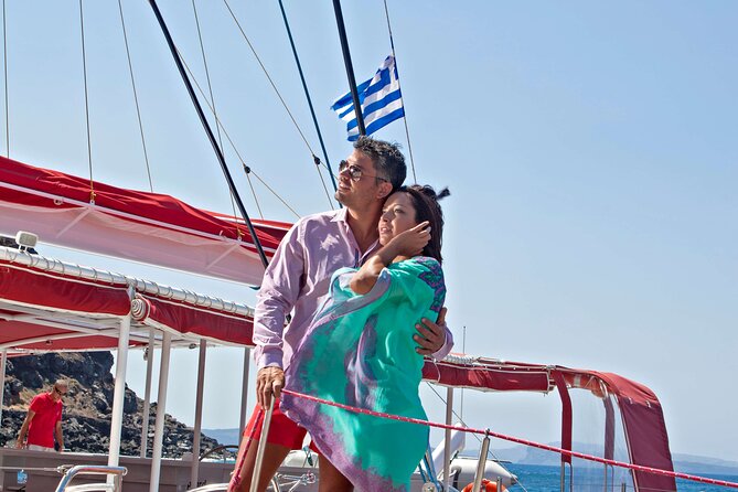 Santorini Cruise on Catamaran with BBQ & Open Bar - White Beach + BBQ Lunch: Where the Meal Fits the Day