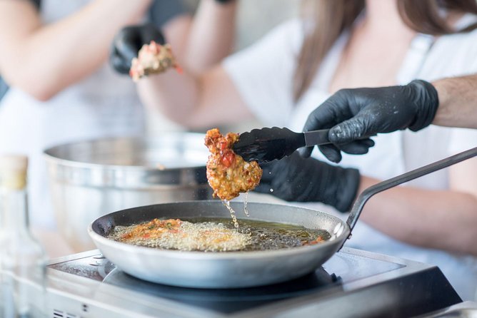 Santorini Farm-to-Table Cooking Class with a Local Chef, Christos - The Meal and Pairing: Eating in the Garden-View Mood