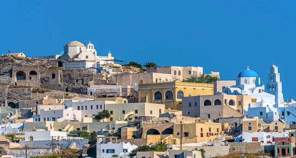 Santorini: Guided Island Day Trip with Beach Visit - Pyrgos and Thira/Fira: the village texture vs. the postcard machinery