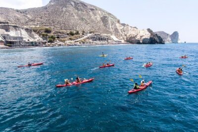 Santorini Guided Sea Kayaking with Light Lunch and Pick-up Option - Black, White, and Red Beaches: the stops you came for