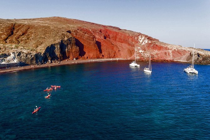 Santorini Guided Sea Kayaking with Light Lunch and Pick-up Option - Kambia Beach and the 45-minute break