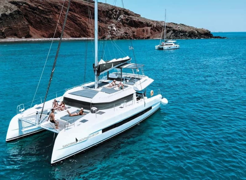 Santorini: Majestic Catamaran Cruise with Meal and Drinks - Hot Springs and the South-Caldera Landmarks