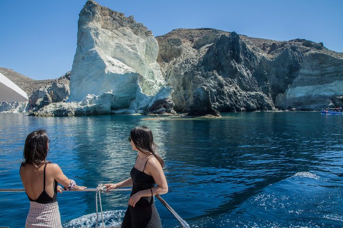 Santorini: Motor Yacht Day Cruise with 5-Course Lunch - Mesa Pigadia Beach: two hours to swim, snorkel, and reset