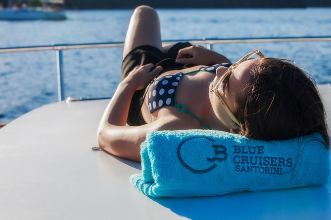 Santorini: Motor Yacht Private Cruise with 5-Course Meal - Mesa Pigadia: the longest swim and snack-friendly stretch