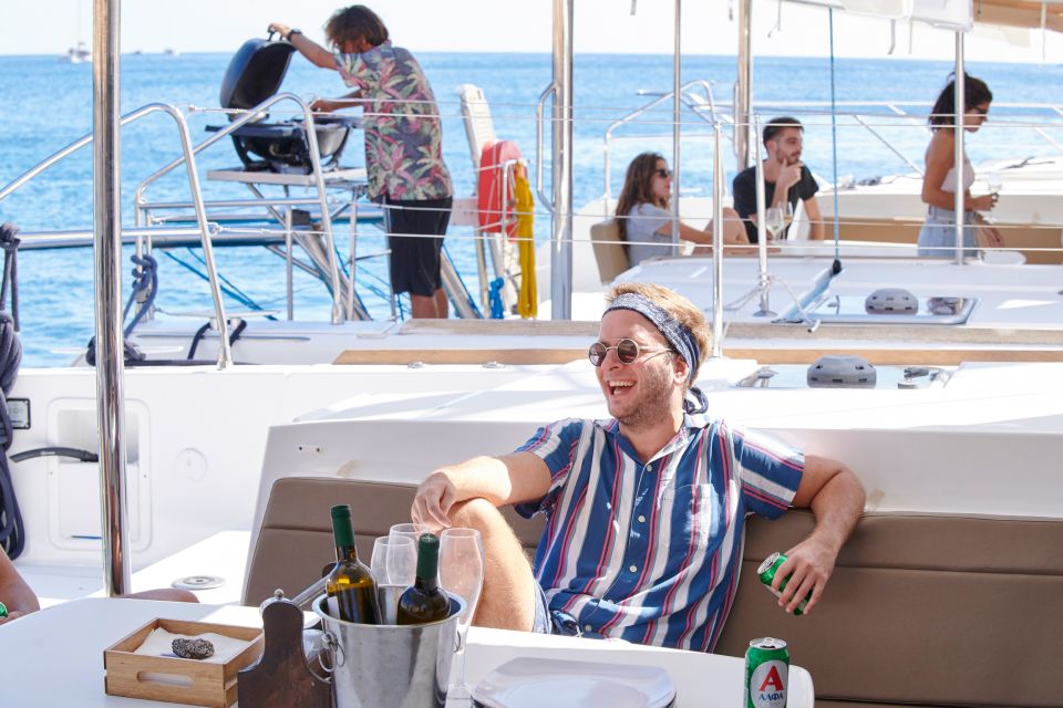Santorini: Platinum Catamaran Cruise w/ BBQ Meal & Open Bar - Volcanic Hot Springs at Palea Kameni: Worth the Plan, Follow the Safety Tips