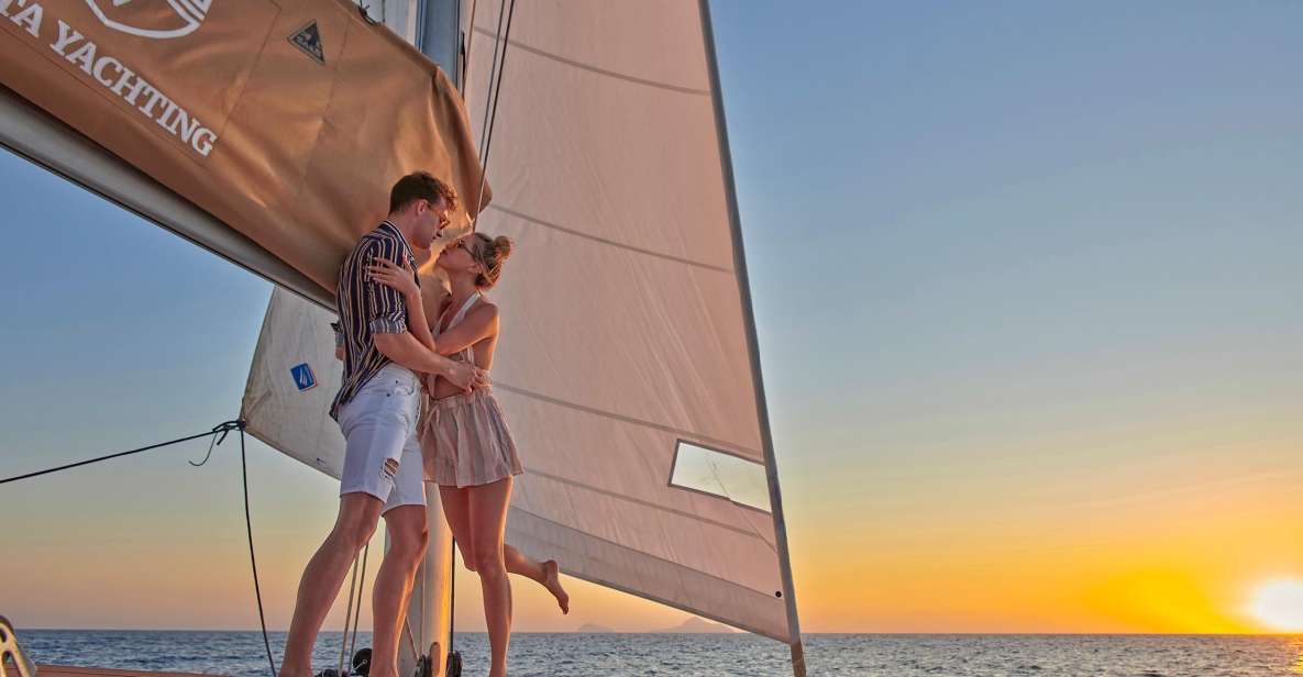Santorini: Platinum Catamaran Cruise w/ BBQ Meal & Open Bar - Getting to Vlychada: Pickup That Saves You Time and Headaches
