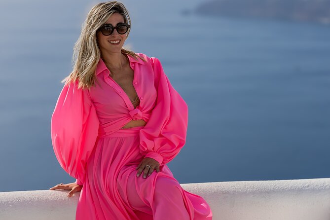 Santorini Private Casual Photoshoot in Oia and Imerovigli - Stop 1: the Blue Dome Santorini look—getting the angle right
