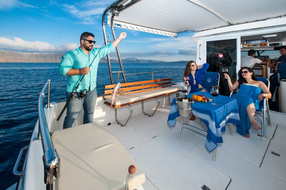 Santorini Private Cruise boat fishing tour - BBQ, Snorkeling - BBQ Lunch from Your Catch: Food That Feels Like the Point