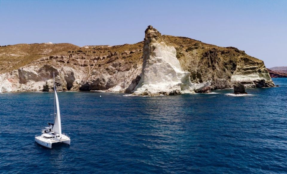 Santorini: Private Day Cruise with a BBQ meal and Open Bar - Caldera Stops You Can Actually See: Red, White, Black Mountain, and a Lighthouse View