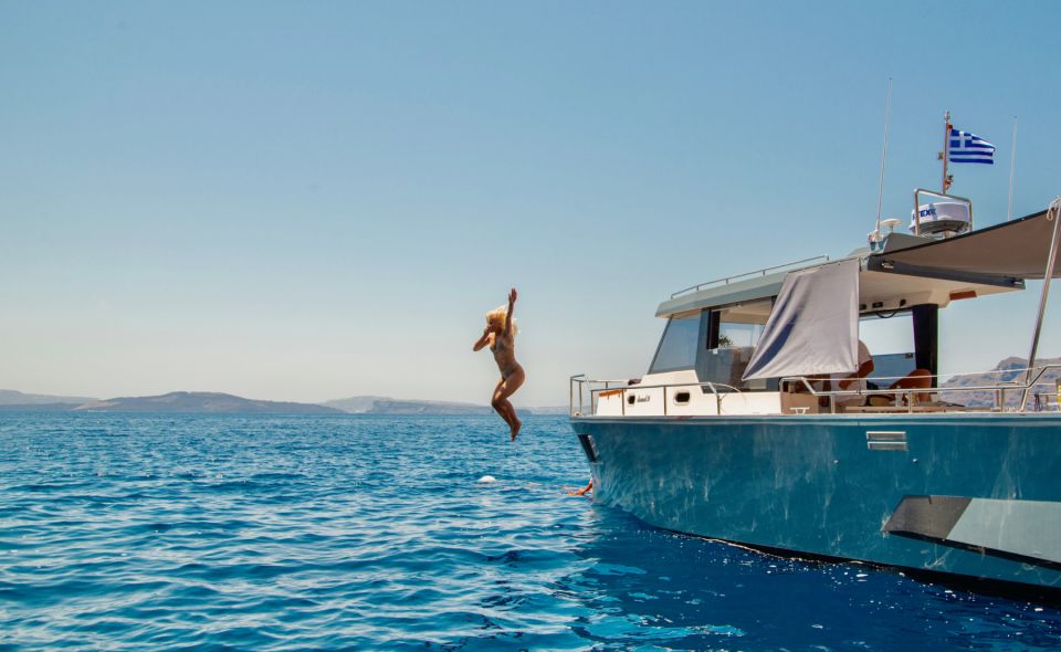 Santorini: Private Diamond 36 Motor Yacht Caldera Cruise - Thirassia and Manolas: The Caldera’s Quiet Side