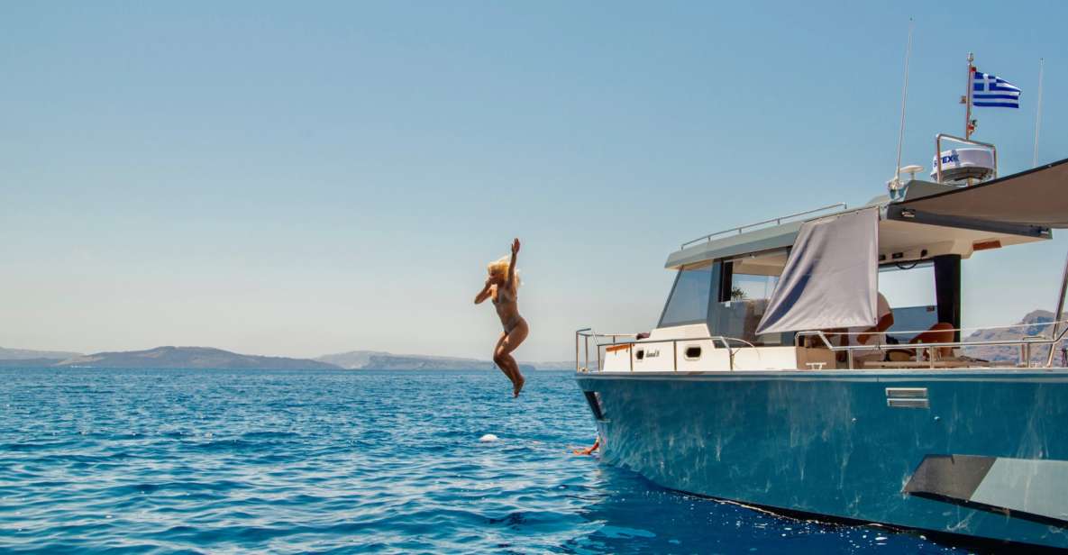 Santorini: Private Diamond 36 Motor Yacht Caldera Cruise - Oia Sunset and Fira Dessert Time: Choose Your Vibe