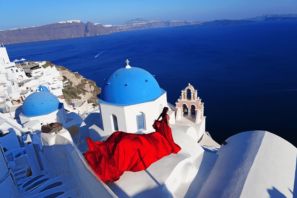 Santorini: Private Flying Dress Photoshoot with Pickup - Price and Value: $577 for Up to Two People