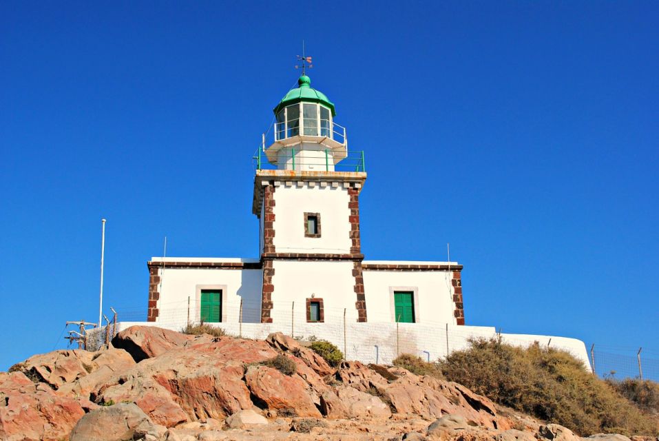 Santorini: Private Full Day Sunset Tour with Dinner - Akrotiri Lighthouse and Red Beach: quick photo stops done right