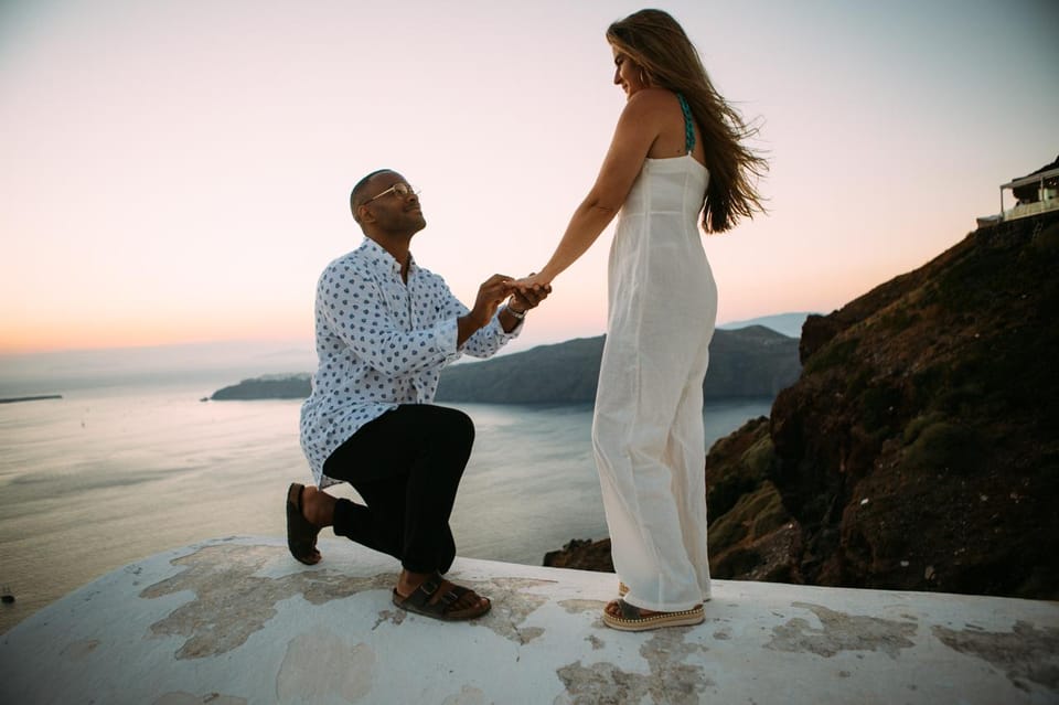Santorini Proposal: A Luxury Photoshoot for Your Yes! Moment - Price and value: $553 for up to 2, and what that buys you