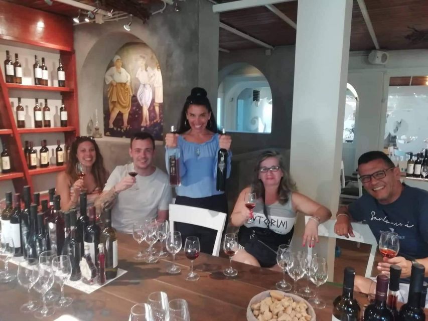 Santorini: Pyrgos, Winery & Oia - From Monolithos to winery tasting: volcanic wine and a mini lesson