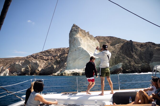 Santorini Sailing Catamaran Daily Cruises w/ Greek BBQ @Thirasia - The open bar and the champagne return
