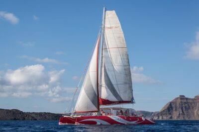 Santorini Sailing Dream Catcher with BBQ Lunch and Drinks - Palea Kameni: Old Burnt Island BBQ and volcano swims