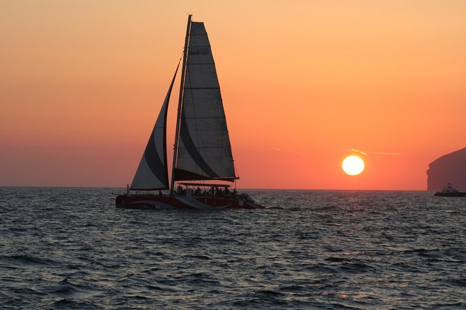 Santorini Sailing Dream Catcher with BBQ Lunch and Drinks - Red and White Beaches: fast looks, worth the short swims