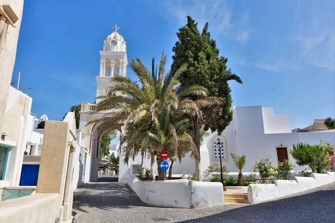 Santorini Shore Excursion in Style- by the Katsipis Family - Stop 1: Profitis Ilias Monastery for Views Above Santorini