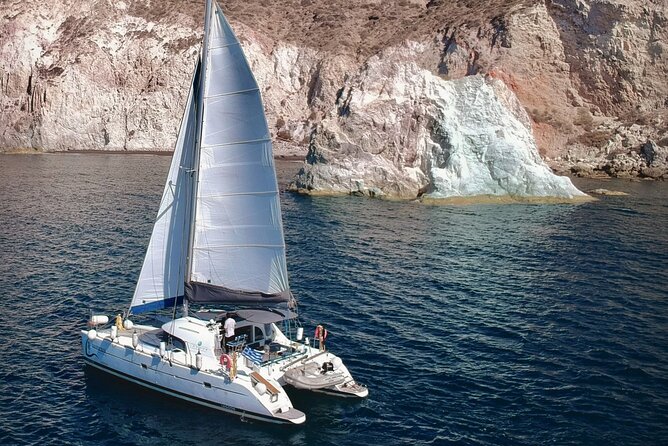 Santorini Sunset:Private All-In Catamaran Cruise (Food&Drinks) - Red Beach swim and the White Beach photo pause