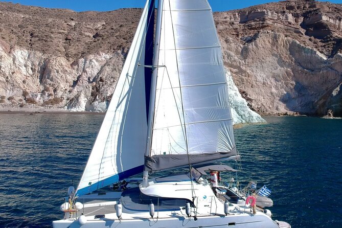 Santorini Sunset:Private All-In Catamaran Cruise (Food&Drinks) - Palea Kameni hot springs: the swim is the point
