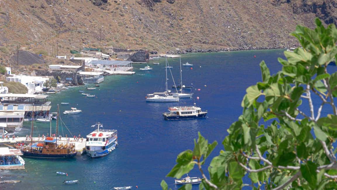 Santorini Volcano, Hot Springs Adventure - Old Port of Fira (Gialos) Start: Finding Santo Star Without Stress
