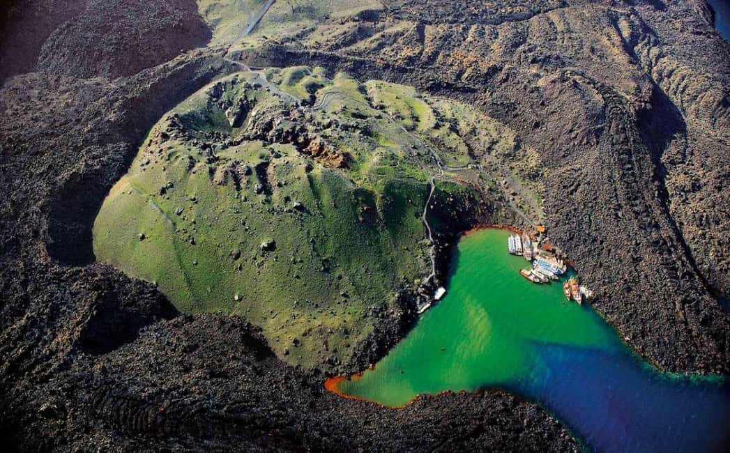 Santorini Volcano, Hot Springs Adventure - Palea Kameni Hot Springs: Warm Water, Sulfur Smell, and Swim-Wear Reality
