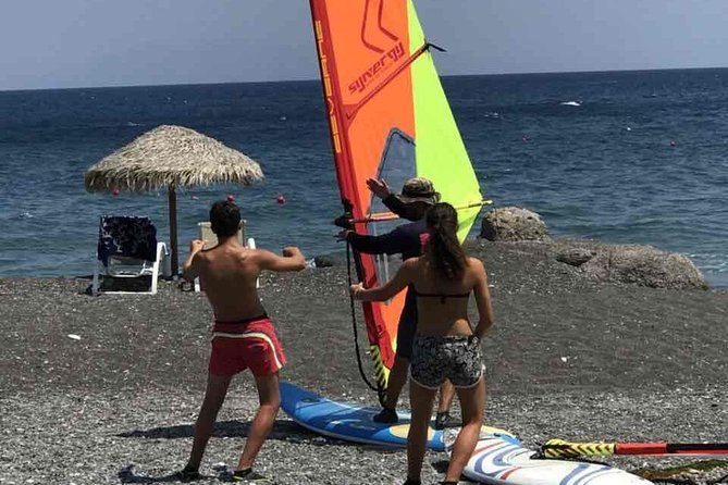 Santorini Windsurfing lessons - Equipment and safety: included gear that makes beginners calmer