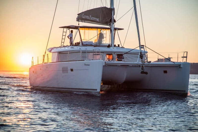 Santorini:All-inclusive Catamaran Cruise with Thirassia Stop - The Hot Springs: geothermal water without the hassle